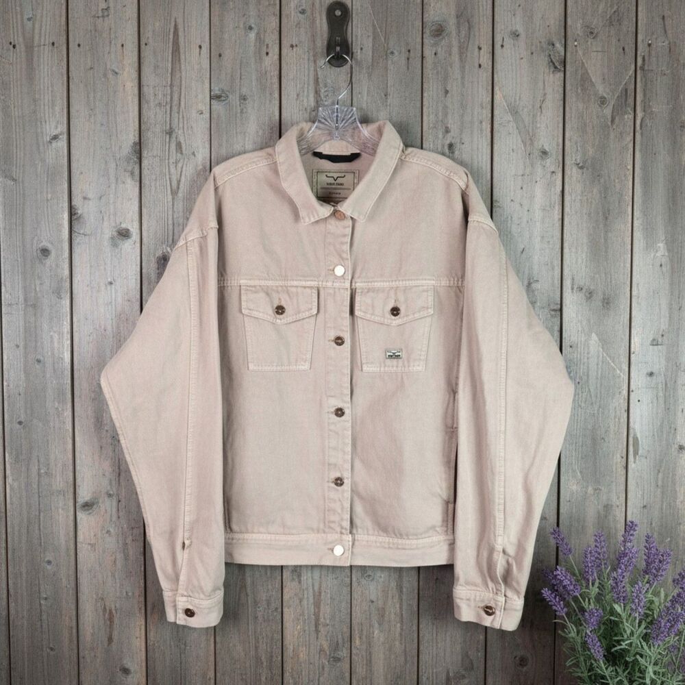 Kimes Ranch Denim Jacket Womens Pink XX-Large Western Cone Cotton Coat Cowgirl